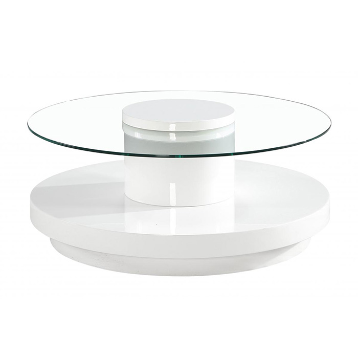 Nebula Round Glass Top Coffee Table - Click Image to Close